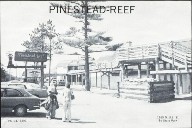 Pinestead Reef Resort (Reef Motel) - 1977 Highschool Yearbook Ad (newer photo)